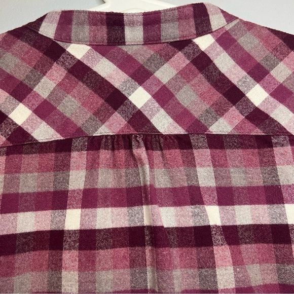 Bundle 2 L L Bean Size M Pullover Shirt & Button Up Shirt Orange Plaid Essential - Picture 10 of 16